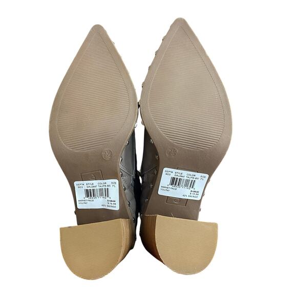 Charles David Women's Fashion Boots 7.5 Taupe Lace Up Point Toe NEW Block Heel - Picture 8 of 11